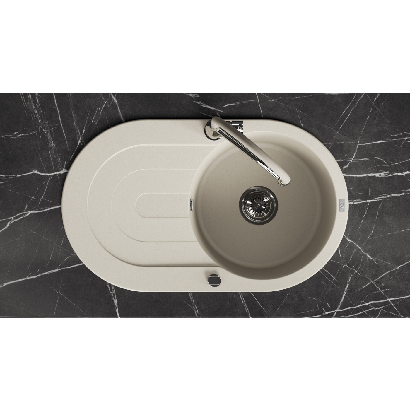 Zlew Zlewozmywak Granitowy Beżowy z Ociekaczem DAFNE Zlew Zlewozmywak Granitowy Beżowy z Ociekaczem DAFNE