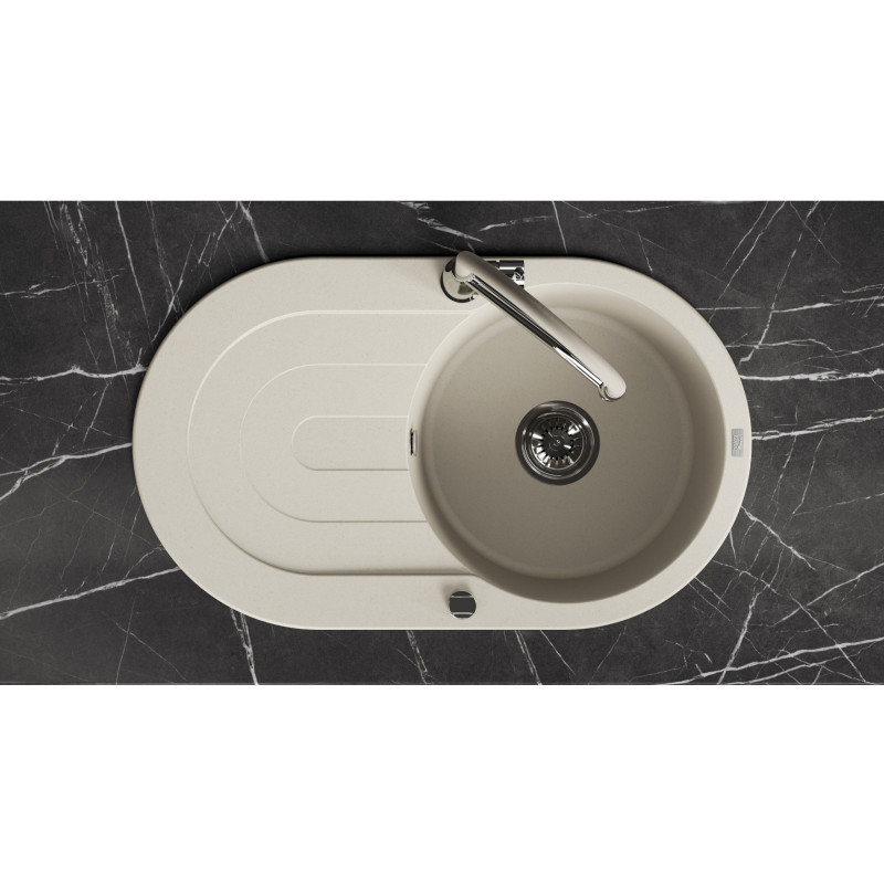 Zlew Zlewozmywak Granitowy Beżowy z Ociekaczem DAFNE Zlew Zlewozmywak Granitowy Beżowy z Ociekaczem DAFNE