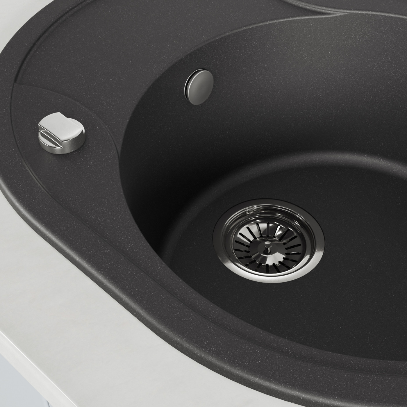 Zlew Zlewozmywak Granitowy Czarny DAFNE