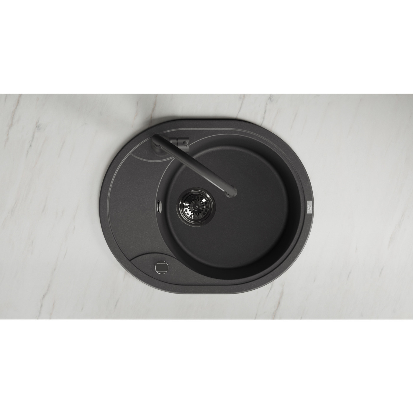 Zlew Zlewozmywak Granitowy Czarny DAFNE