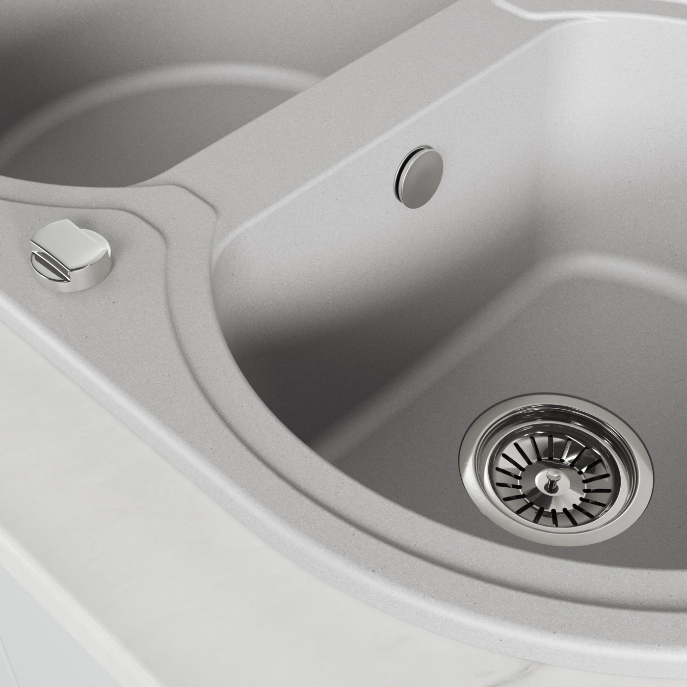 Zlew Zlewozmywak Granitowy Szary 2 Komorowy DAFNE