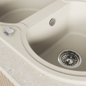Zlew Zlewozmywak Granitowy Beżowy 2 Komorowy DAFNE