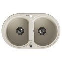 Zlew Zlewozmywak Granitowy Beżowy 2 Komorowy DAFNE