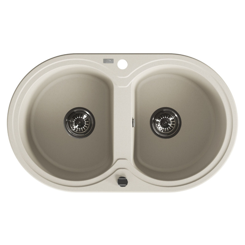 Zlew Zlewozmywak Granitowy Beżowy 2 Komorowy DAFNE