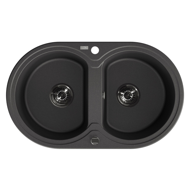 Zlew Zlewozmywak Granitowy Czarny 2 Komorowy DAFNE
