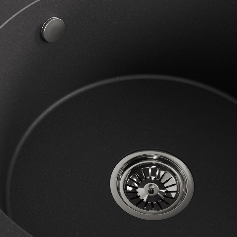 Zlew Zlewozmywak Granitowy Okrągły Czarny DAFNE Zlew Zlewozmywak Granitowy Okrągły Czarny DAFNE