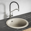 Zlew Zlewozmywak Granitowy Okrągły Beżowy DAFNE