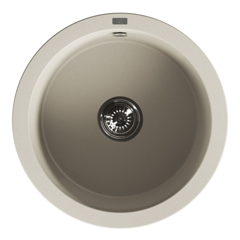 Zlew Zlewozmywak Granitowy Okrągły Beżowy DAFNE