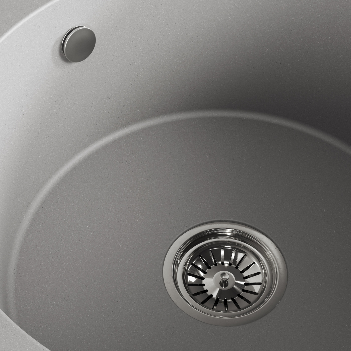 Zlew Zlewozmywak Granitowy Okrągły Szary DAFNE