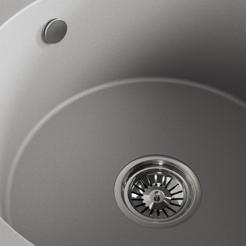 Zlew Zlewozmywak Granitowy Okrągły Szary DAFNE