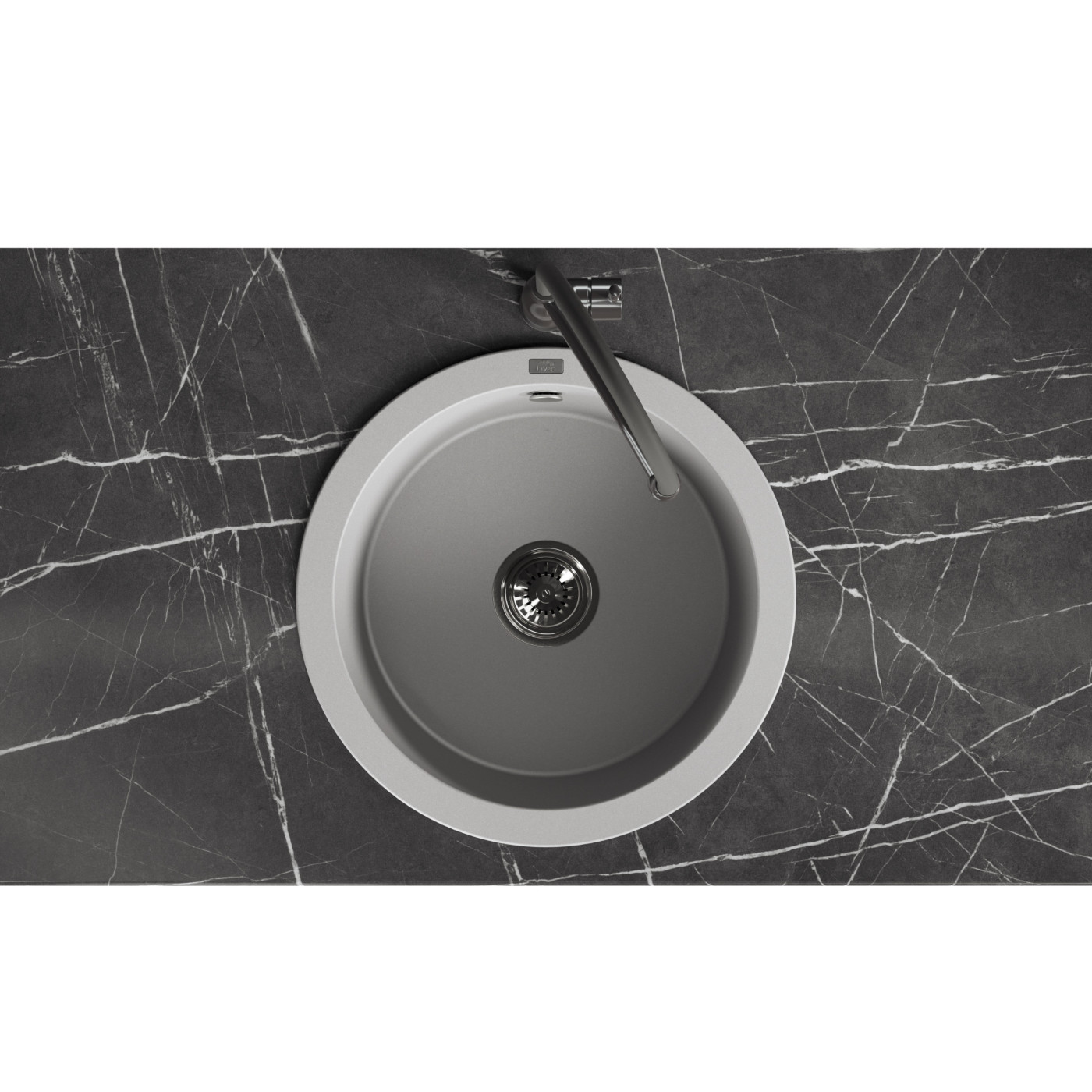 Zlew Zlewozmywak Granitowy Okrągły Szary DAFNE