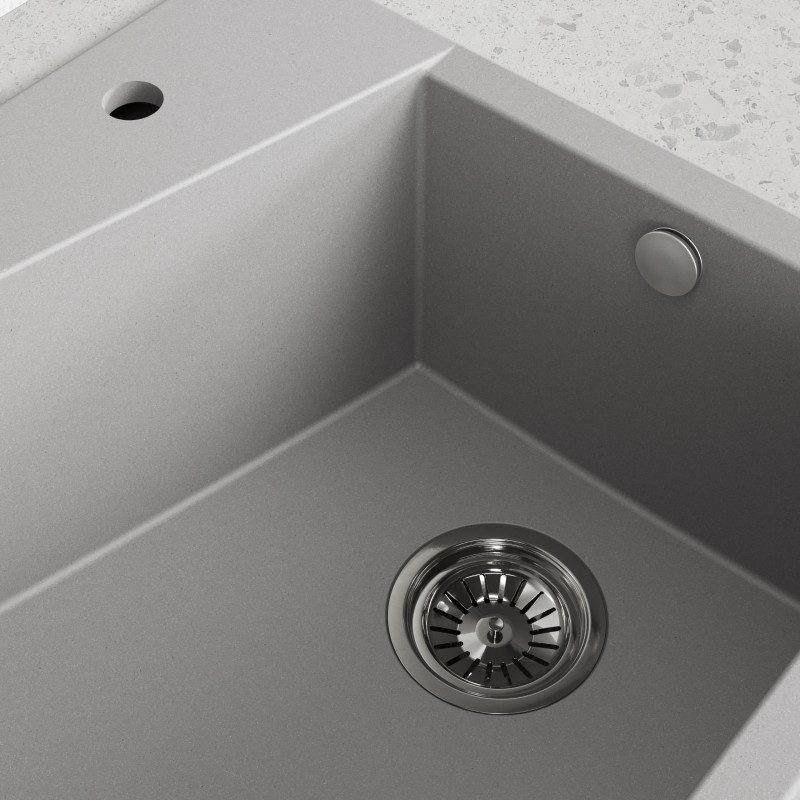 Zlew Zlewozmywak Granitowy Szary GRENADA