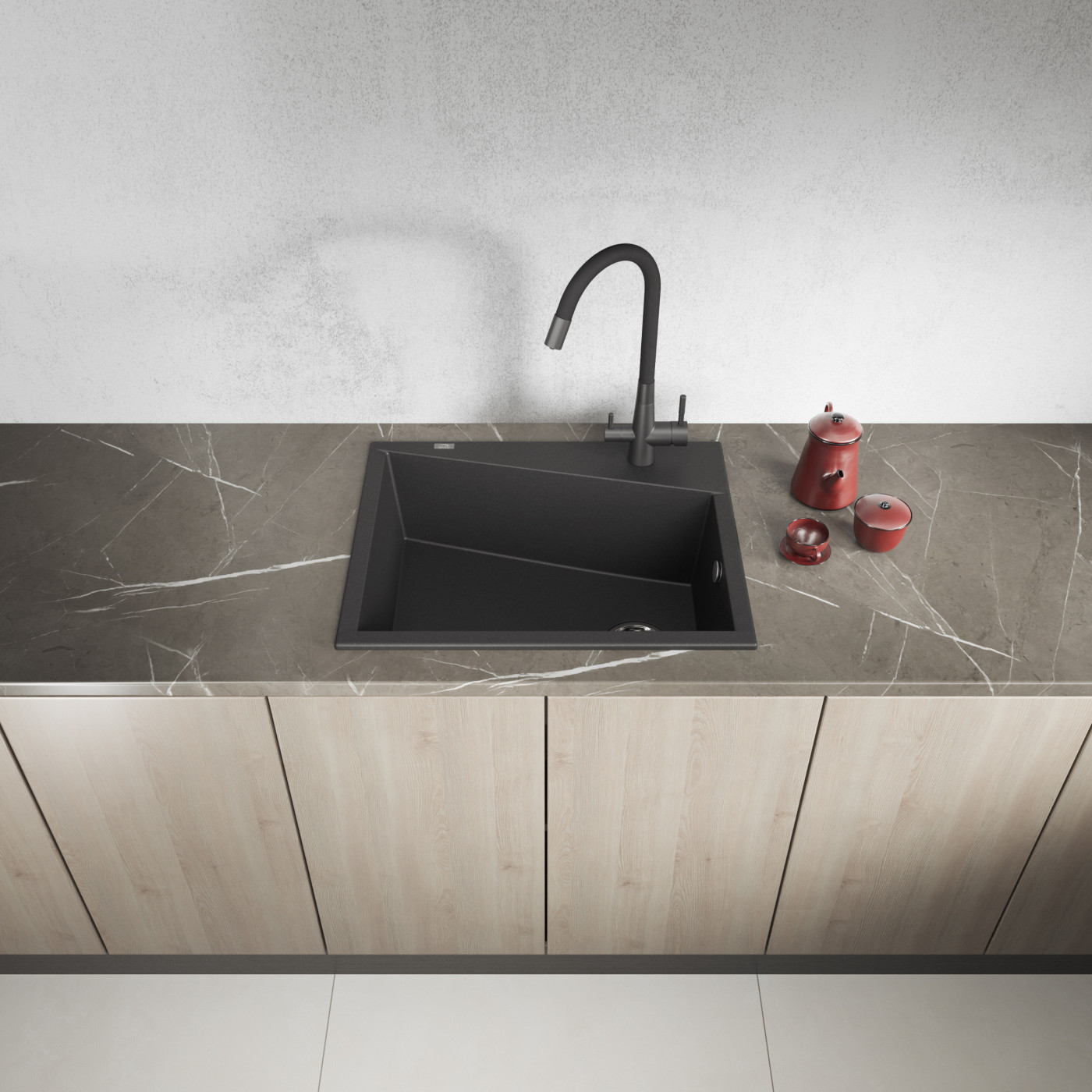 Zlew Zlewozmywak Granitowy Czarny GRENADA