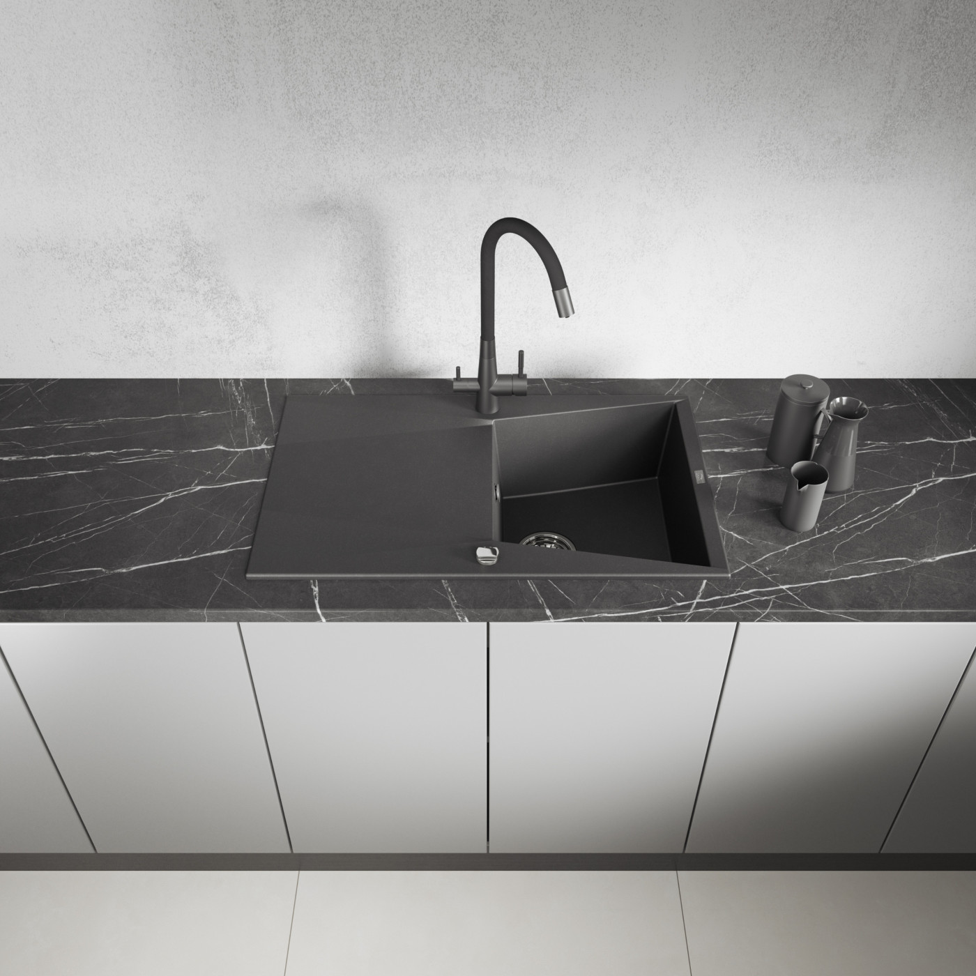 Zlew Zlewozmywak Granitowy Czarny GRENADA