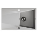 Zlew Zlewozmywak Jednokomorowy z Ociekaczem Granitowy Szary GRENADA