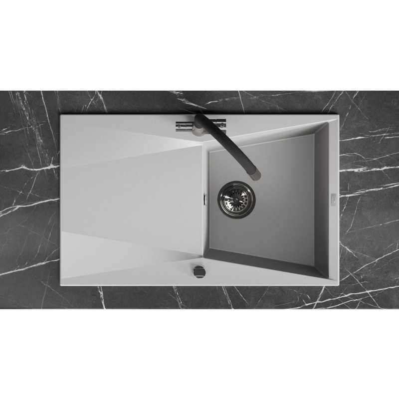 Zlew Zlewozmywak Jednokomorowy z Ociekaczem Granitowy Szary GRENADA