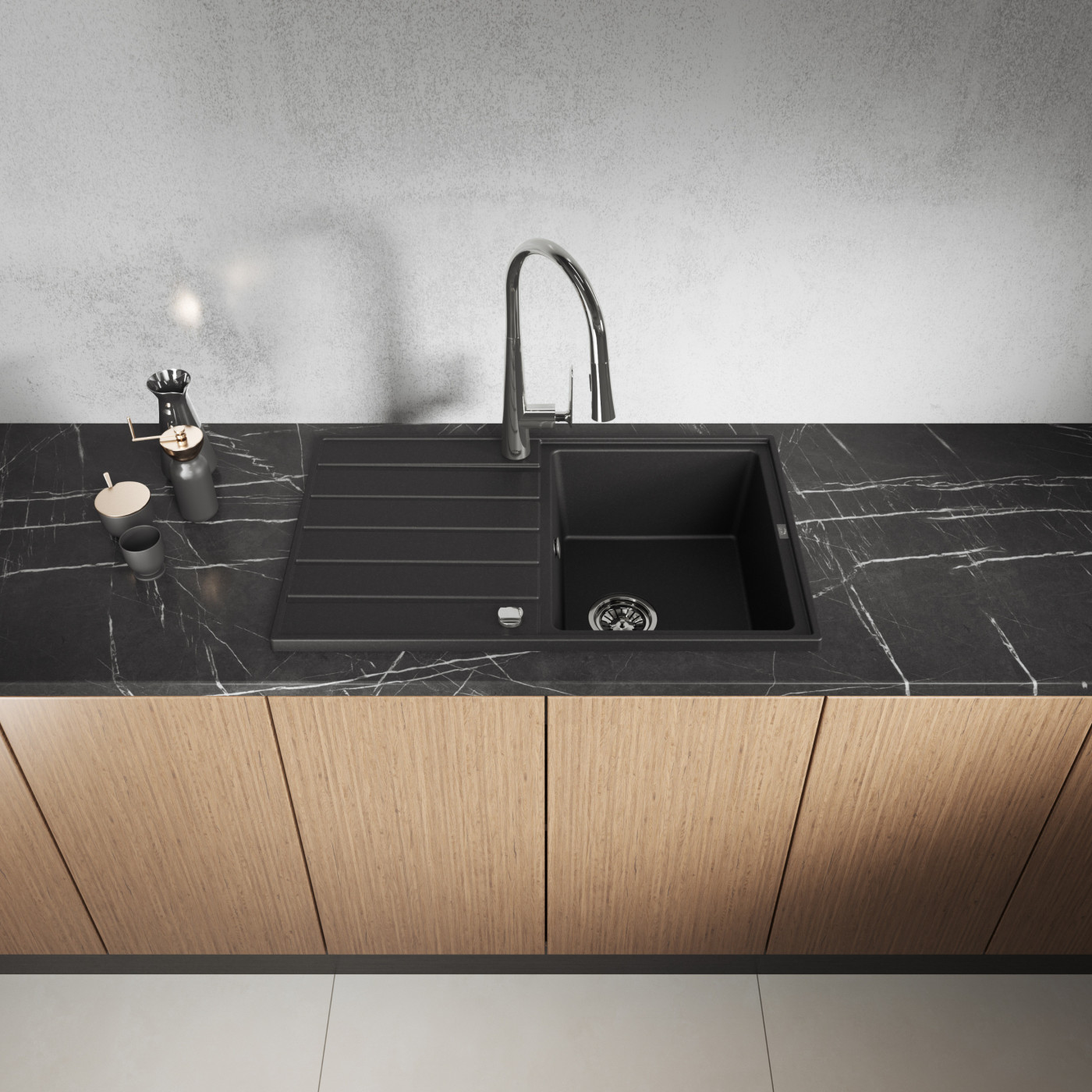 Zlew Zlewozmywak Granitowy Czarny Margarita Zlew Zlewozmywak Granitowy Czarny Margarita