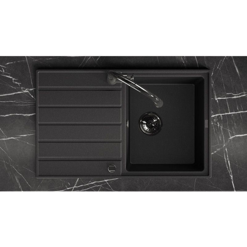 Zlew Zlewozmywak Granitowy Czarny Margarita Zlew Zlewozmywak Granitowy Czarny Margarita